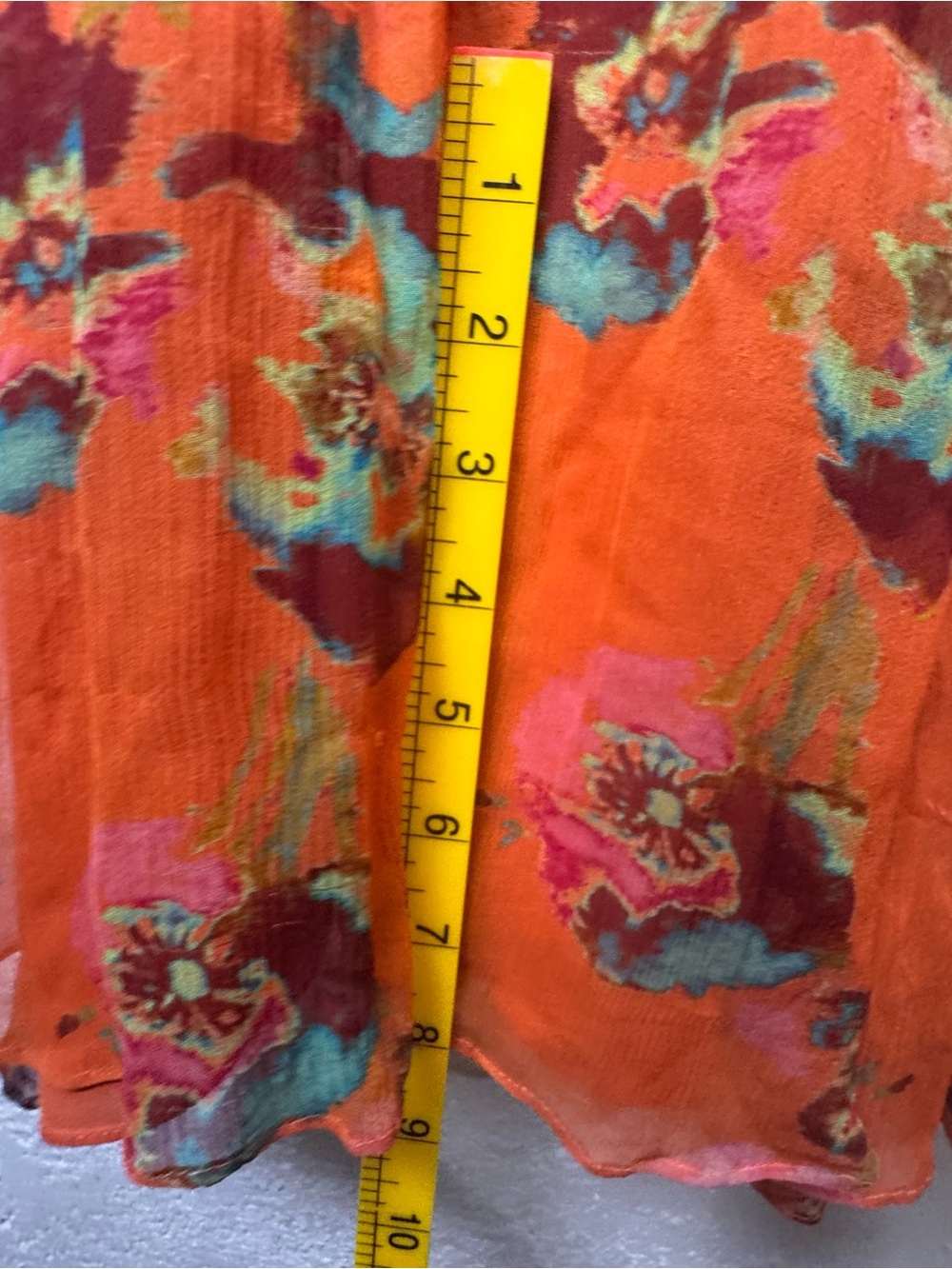 ULLA JOHNSON Ines Gown Orange Floral Smocked Maxi Dress Size 6 100% Silk Dress - Picture 13 of 16